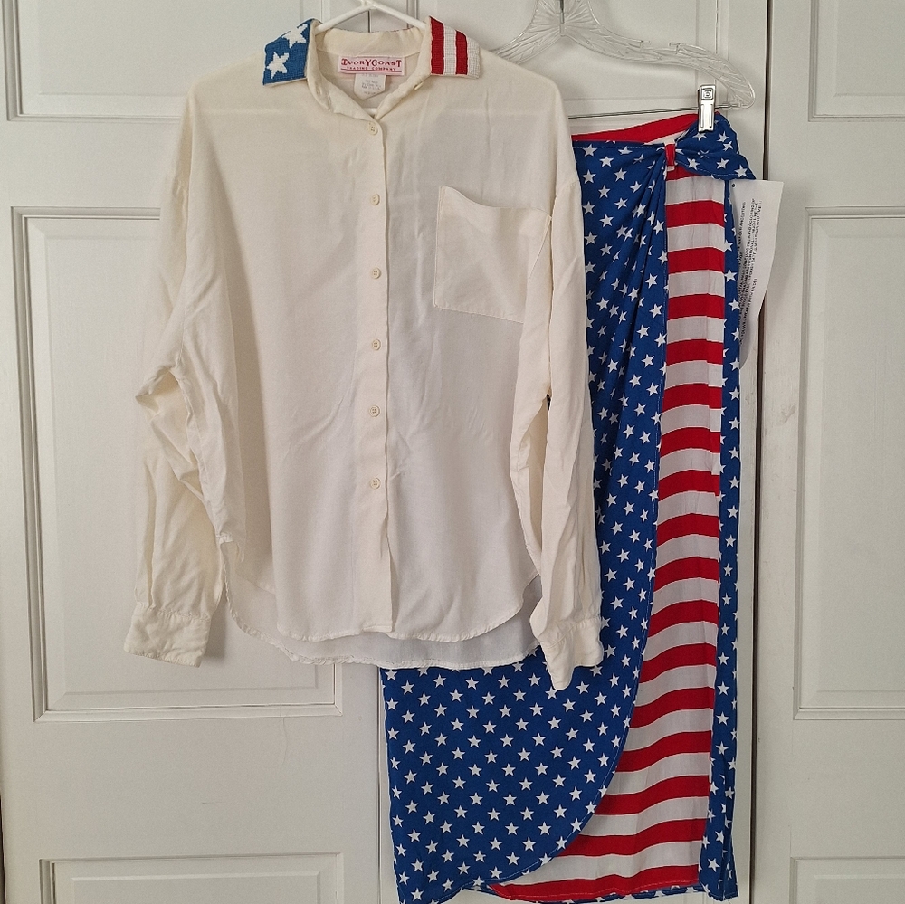 Vintage Ivory Coast Patriotic top with skirt